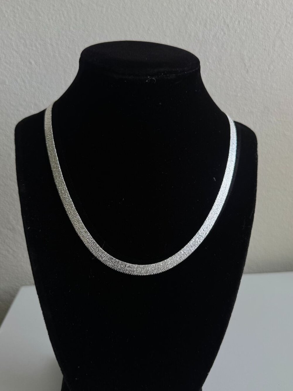 925 Sterling Silver Mesh Chain Necklace Sparkle Snake Chain